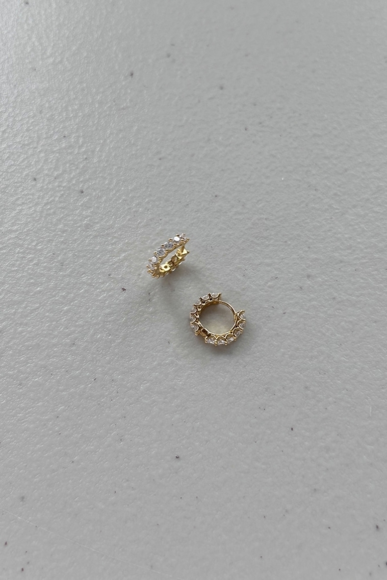 MONDAY EDITION Glittering Golden Hoop Earrings (Small)