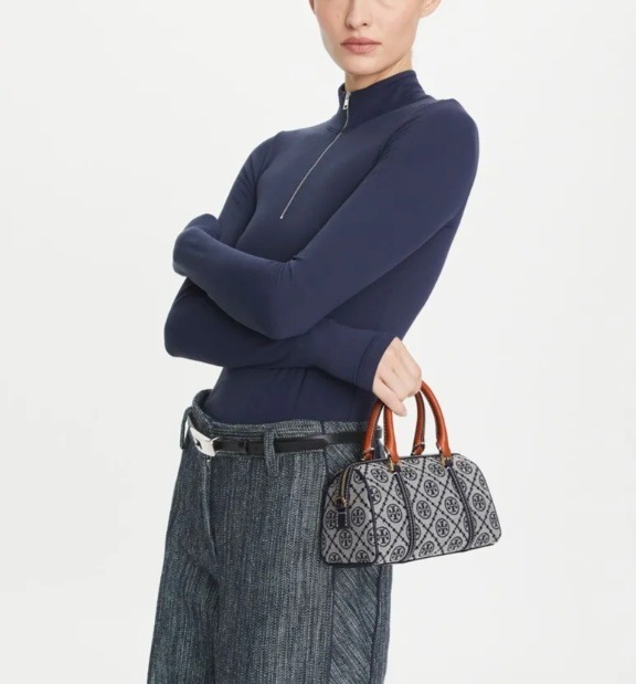 T MONOGRAM MINI BARREL BAG TORY NAVY 170417 TORY NAVY T MONOGRAM MINI BARREL BAG TORY NAVY 170417 TORY NAVY