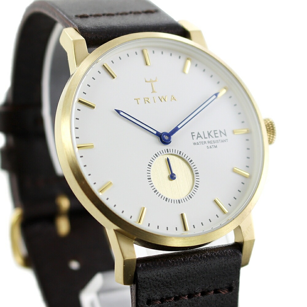 トリワ 時計 メンズ レディース ユニセックス 腕時計 手表 ファルケン スモセコ ブラウン レザー ゴールド FAST110-CL010413 誕生日プレゼント ポイント消化