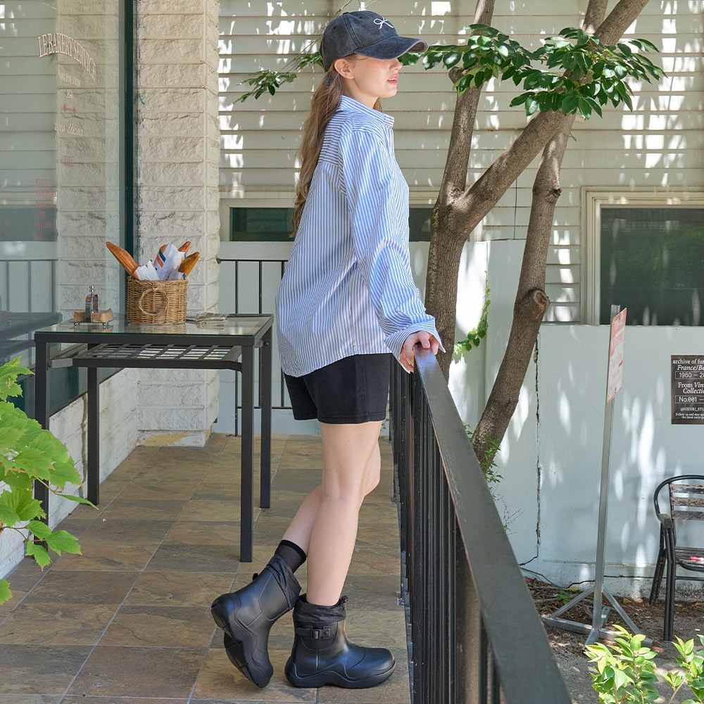 Rose Belted Middle Rainboots (3Colors)_R0017