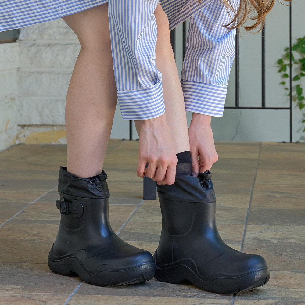 Rose Belted Middle Rainboots (3Colors)_R0017