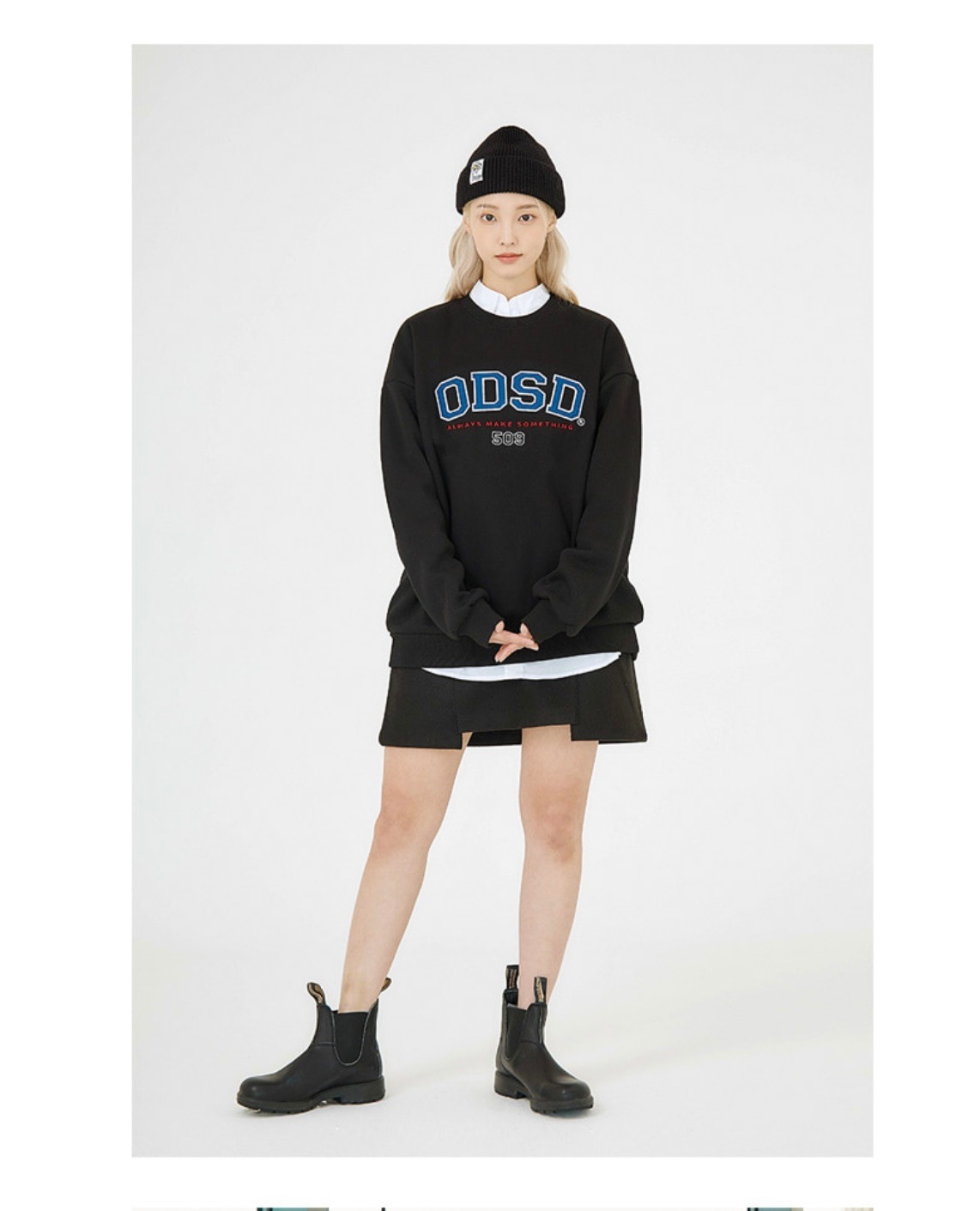 ( ユニセックス )アップリケ ロゴ マンツーマンTシャツ - 6色 特 羊毛 起毛 生地 ( ユニセックス )アップリケ ロゴ マンツーマンTシャツ - 6色 特 羊毛 起毛 生地