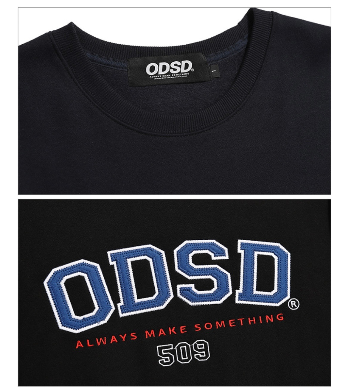 ( ユニセックス )アップリケ ロゴ マンツーマンTシャツ - 6色 特 羊毛 起毛 生地 ( ユニセックス )アップリケ ロゴ マンツーマンTシャツ - 6色 特 羊毛 起毛 生地