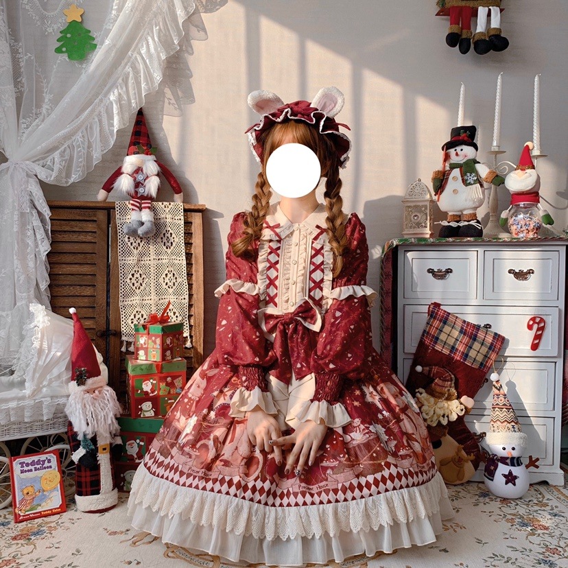 正規品デザイン甘い熊ギフトハウスlolita長袖opワンピースマントクリスマス新 正規品デザイン甘い熊ギフトハウスlolita長袖opワンピースマントクリスマス新