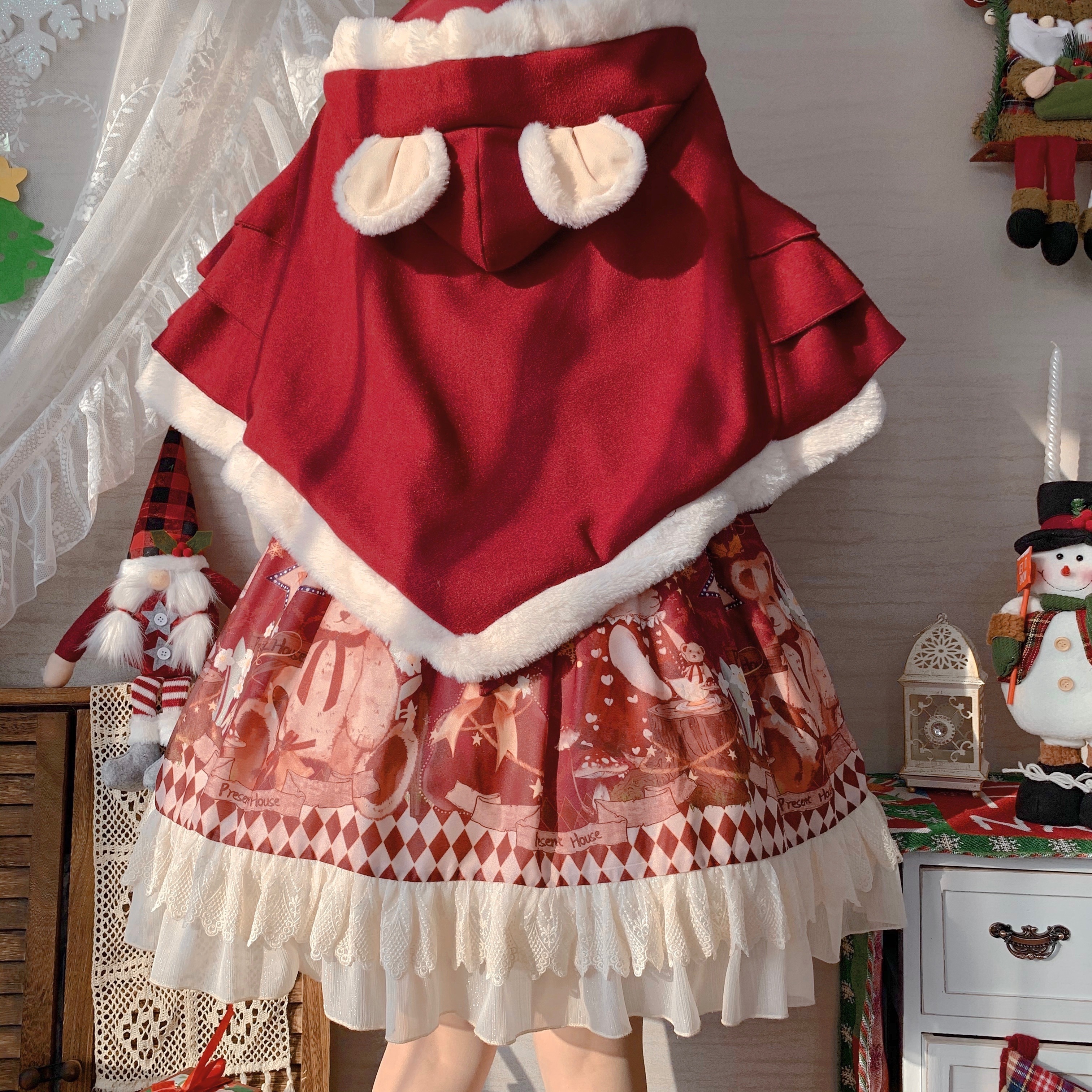 正規品デザイン甘い熊ギフトハウスlolita長袖opワンピースマントクリスマス新 正規品デザイン甘い熊ギフトハウスlolita長袖opワンピースマントクリスマス新