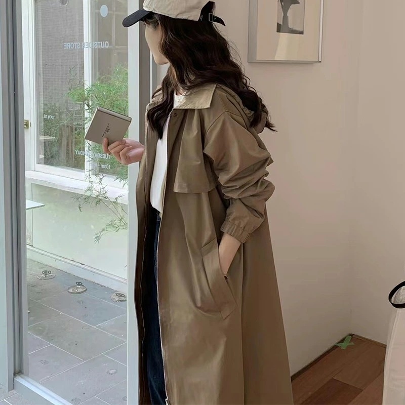 [ 即日発送]コート ステンカラーコート ヨーク付き レディース トレンチコート アウター ロング丈 ロングコート きれいめ ゆったり オシャレ スプリングコート ベルト付き トレンチ ポケット 羽織