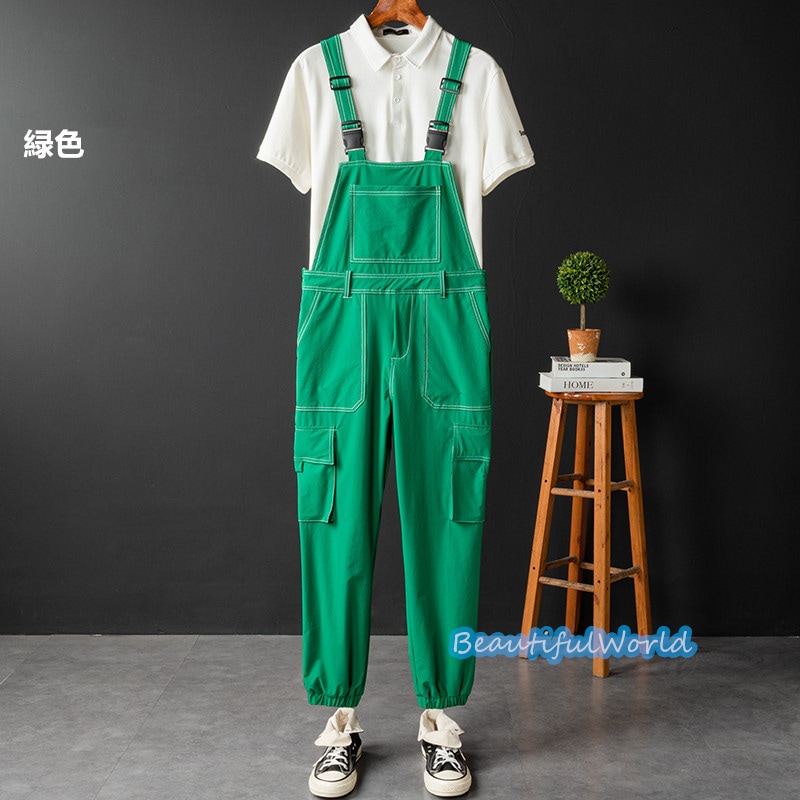 サロペット メンズ オーバーオール つなぎ オールインワン 無地サスペンダー ストリートアメカジ 作業服 春秋 お洒落24bdk25