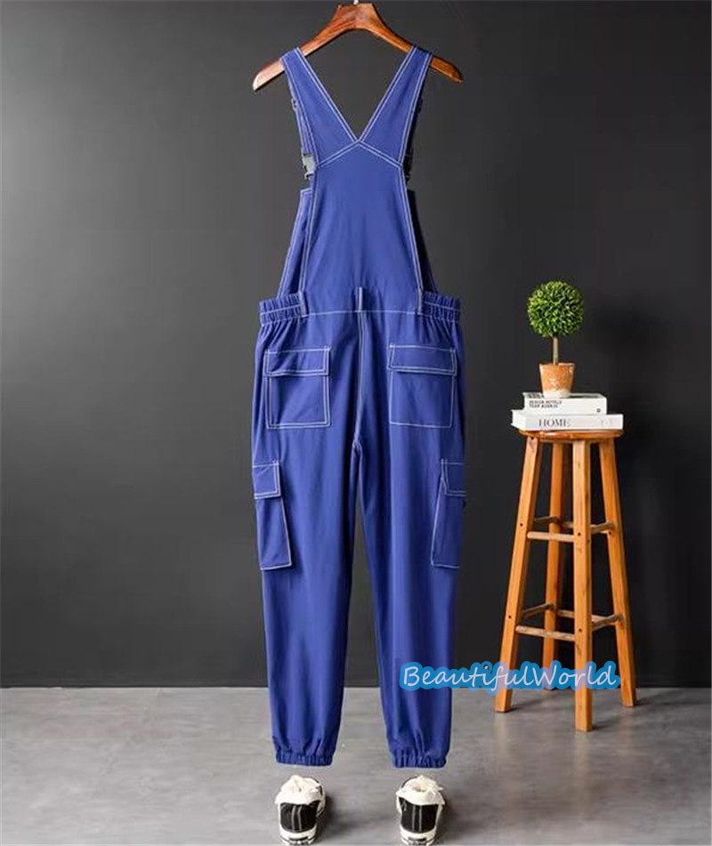 サロペット メンズ オーバーオール つなぎ オールインワン 無地サスペンダー ストリートアメカジ 作業服 春秋 お洒落24bdk25