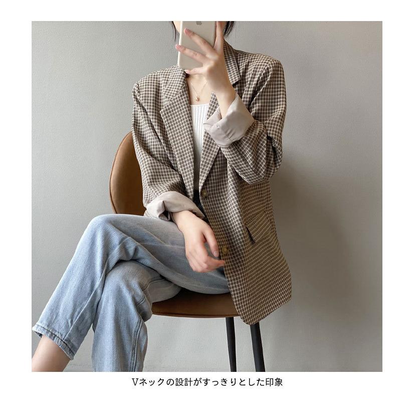 「数量限定」タータンチェック レディースにジャケット テーラードジャケット 体型カバー 長袖 テーラード チェック柄 ゆったり ビッグシルエット バレンタイン プレゼント