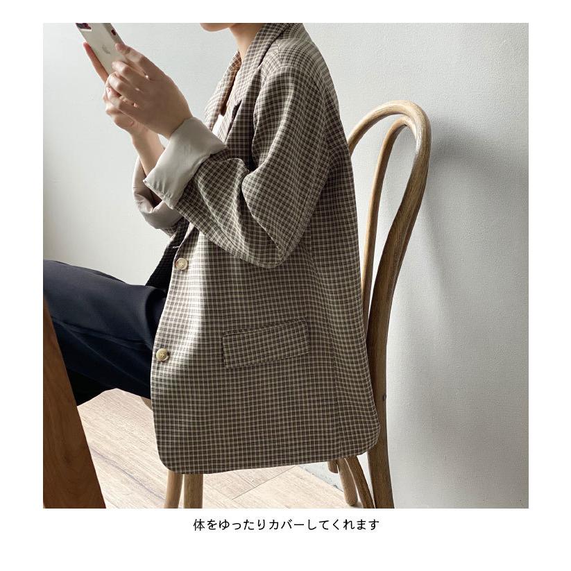 「数量限定」タータンチェック レディースにジャケット テーラードジャケット 体型カバー 長袖 テーラード チェック柄 ゆったり ビッグシルエット バレンタイン プレゼント