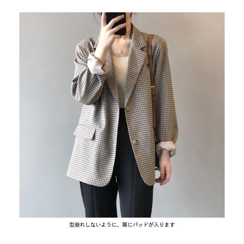 「数量限定」タータンチェック レディースにジャケット テーラードジャケット 体型カバー 長袖 テーラード チェック柄 ゆったり ビッグシルエット バレンタイン プレゼント
