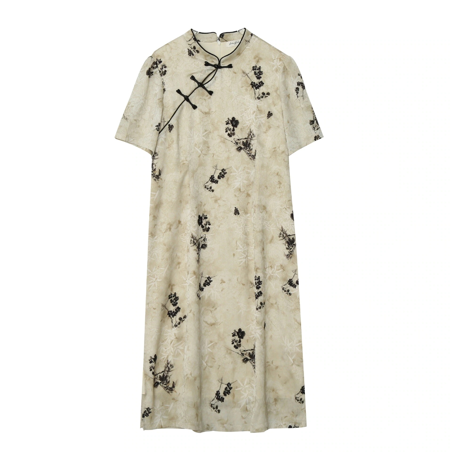 ぽちゃまに チャイナドレス 大きいサイズ 中華風 長短2タイプ 体型カバー レトロ 柄ワンピース レディース ロングワンピース メガ割 福袋 T