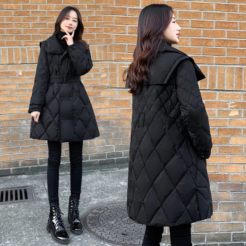 冬アウターひと足お先にボア2025 冬 ニュースタイル 体型カバー ウエスト引き締め セミロング 中綿コート 着痩せ 気質 厚手 中綿コート 防寒カジュア2025はボアで決まり人気ボアアウターキルティ