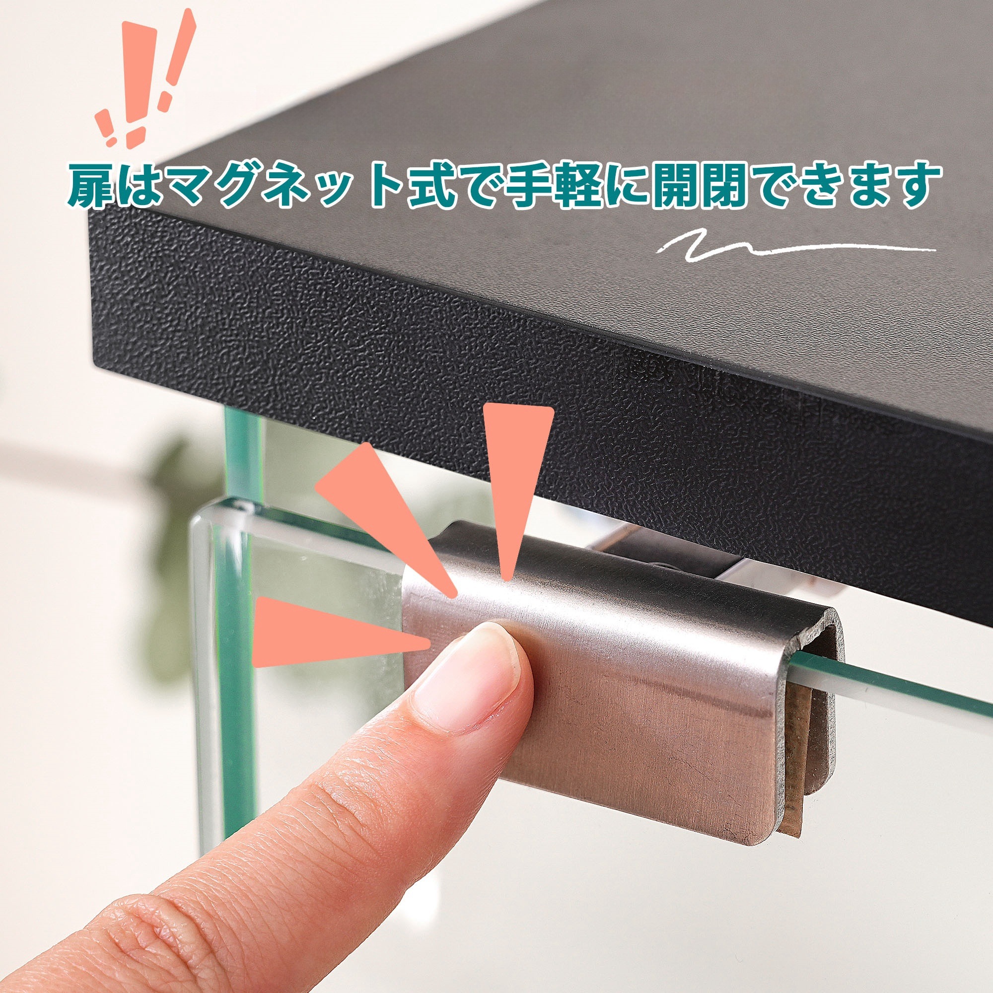 【国内発送】1126コレクションケース ガラスディスプレイキャビネット フィギュアケース 4段 ブラック 強化ガラス 全面ガラス サイズ:幅42.5×奥行36.5×高さ120cm_7