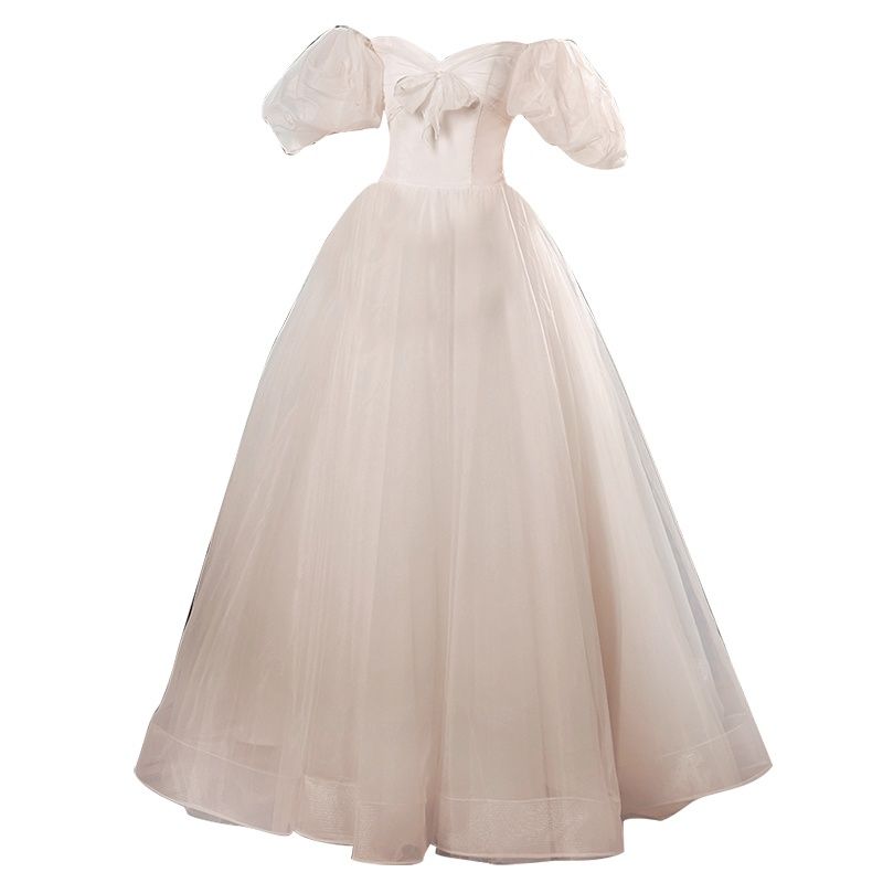 【2枚購入で 3oo円OFF!】天使のウェディングドレス スウィートボウ プリンセス花嫁 スリムフィット パフスカート ウェディングドレス 【2枚購入で 3oo円OFF!】天使のウェディングドレス スウィートボウ プリンセス花嫁 スリムフィット パフスカート ウェディングドレス