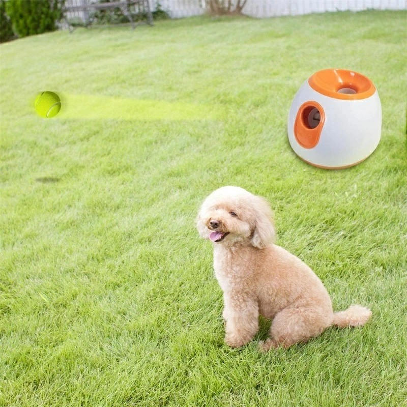 ペットおもちゃ ボールランチャー 犬用ボール 自動テニスボールランチャー 自動 投げ 投球機 知育おもちゃ 小型犬 中型犬用 ボール3個付き 自動ボールランチャー ペット犬のおもちゃ_3