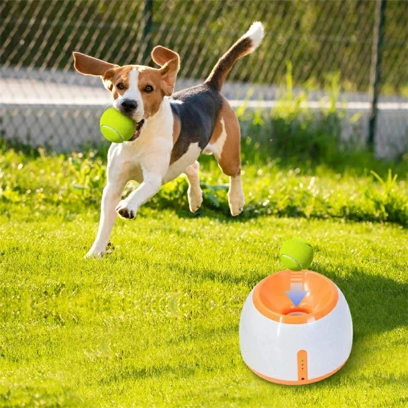 ペットおもちゃ ボールランチャー 犬用ボール 自動テニスボールランチャー 自動 投げ 投球機 知育おもちゃ 小型犬 中型犬用 ボール3個付き 自動ボールランチャー ペット犬のおもちゃ_4