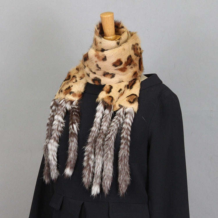 キッドラム ファー マフラー アニマルプリント ラビットフリンジ レディース ギフト プレゼント