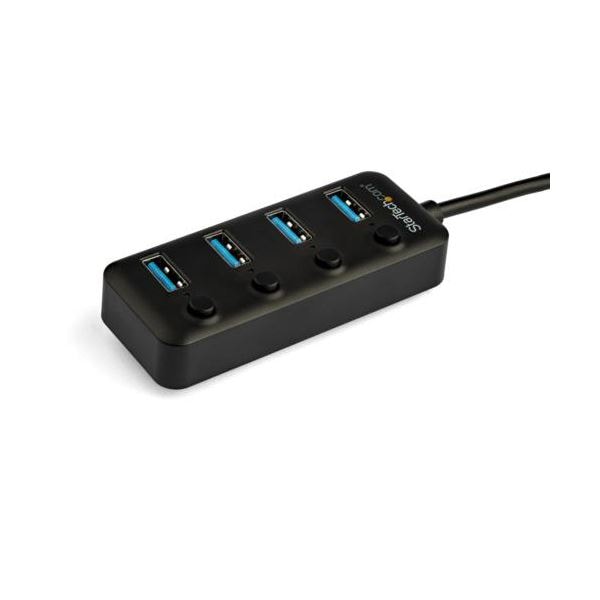 StarTech.com 4ポートUSB-C接続ハブ USB-Ax4口 オン／オフ/スイッチ付き バスパワー対応 ブラックHB30C4AIB 1個