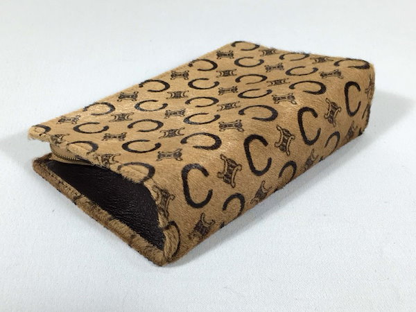 Qoo10] CELINE ポーチ ハラコ ブラウン コスメポーチ