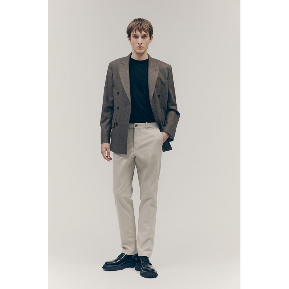 H&M コットンチノパンツスリムフィットベージュ H&M コットンチノパンツスリムフィットベージュ