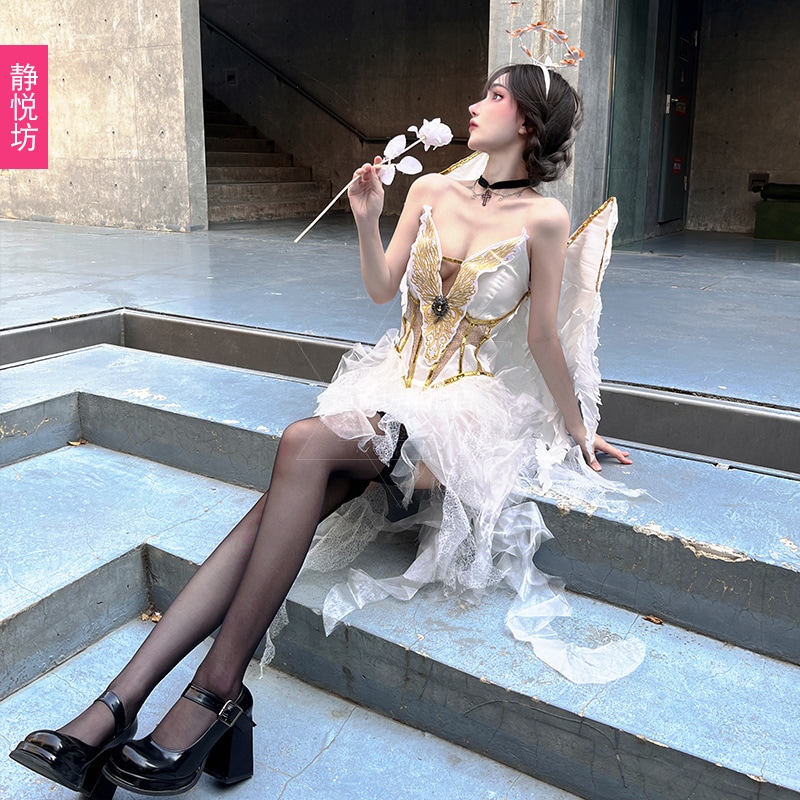 【即納】セクシー純欲天使ハロウィーン衣装ホラー悪魔ゴシック悪魔クラブバーdsワンピース 【即納】セクシー純欲天使ハロウィーン衣装ホラー悪魔ゴシック悪魔クラブバーdsワンピース