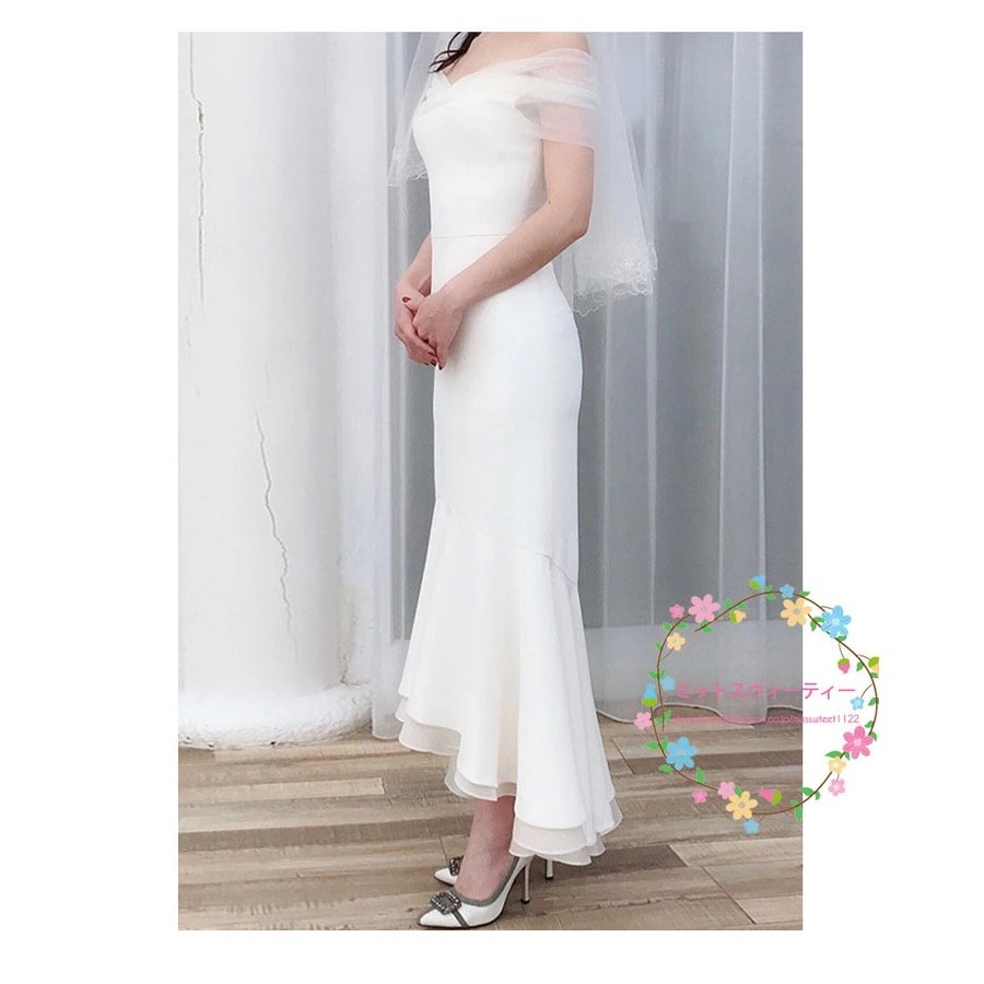 ウエディングドレス フォトウェディング リゾートウェディング ブライダル 撮影 海外挙式 結婚式 二次会 披露宴 前撮り 後撮り ビーチフォ オフショルダー 花嫁_4