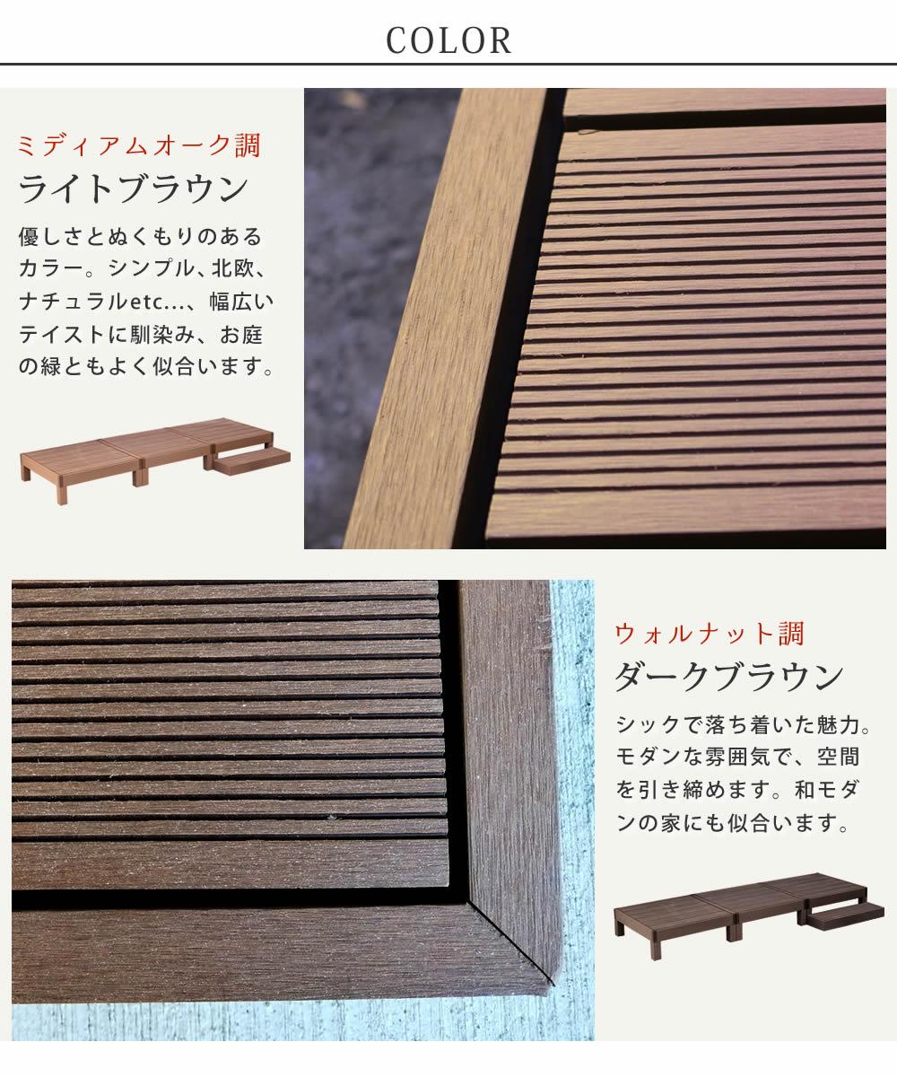 住まいスタイル 人工木ウッドデッキ ecofeel（エコフィール）3台 ステップセット PWDE-3P-STP_7