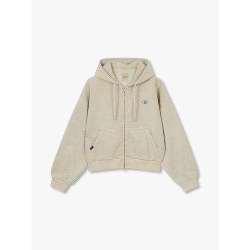 ガーメントダイイングフーディージップアップ_ベージュ 9176113974_1