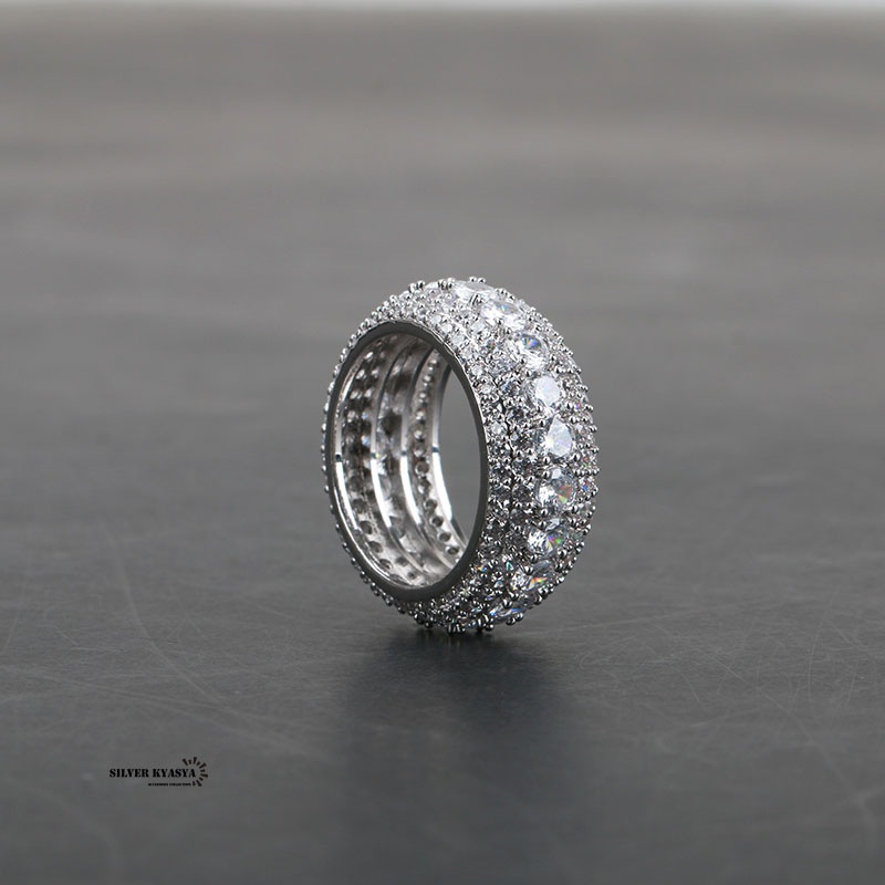 キラキラCZ甲丸リング [r161-silver]