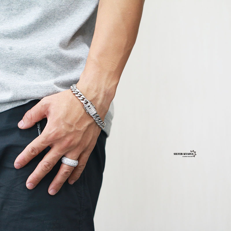 キラキラCZ甲丸リング [r161-silver]