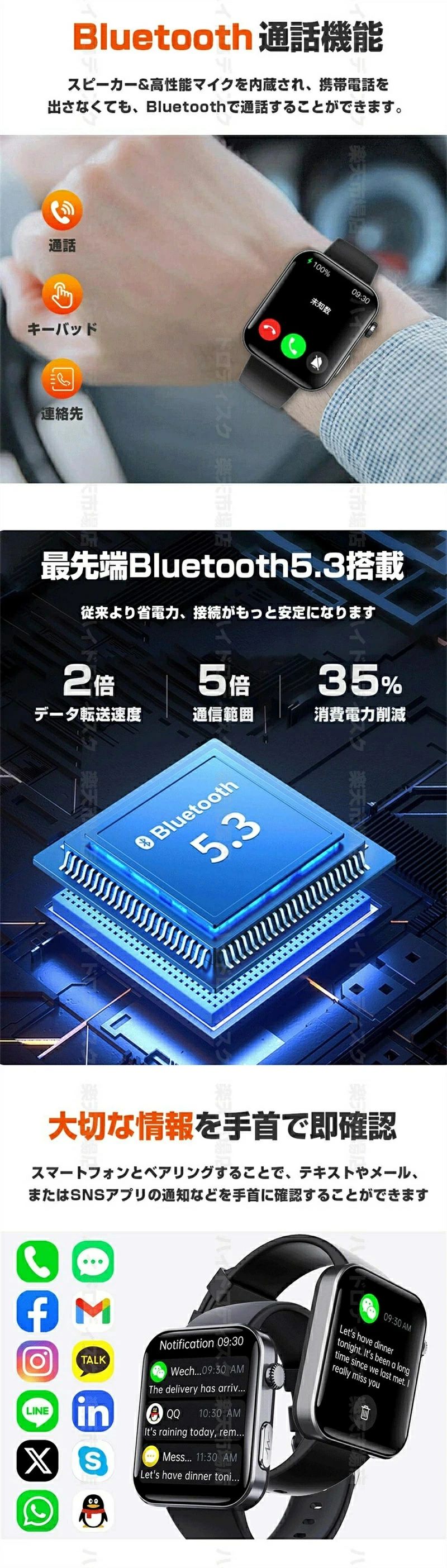 注目商品スマートウォッチ 製 センサー スマートウォッチ 音楽制御 2.1インチ IP67レベル 語対応 プレゼント 音楽プレーヤー iPhone/Android対応 文字盤カスタマイズ 着信通知