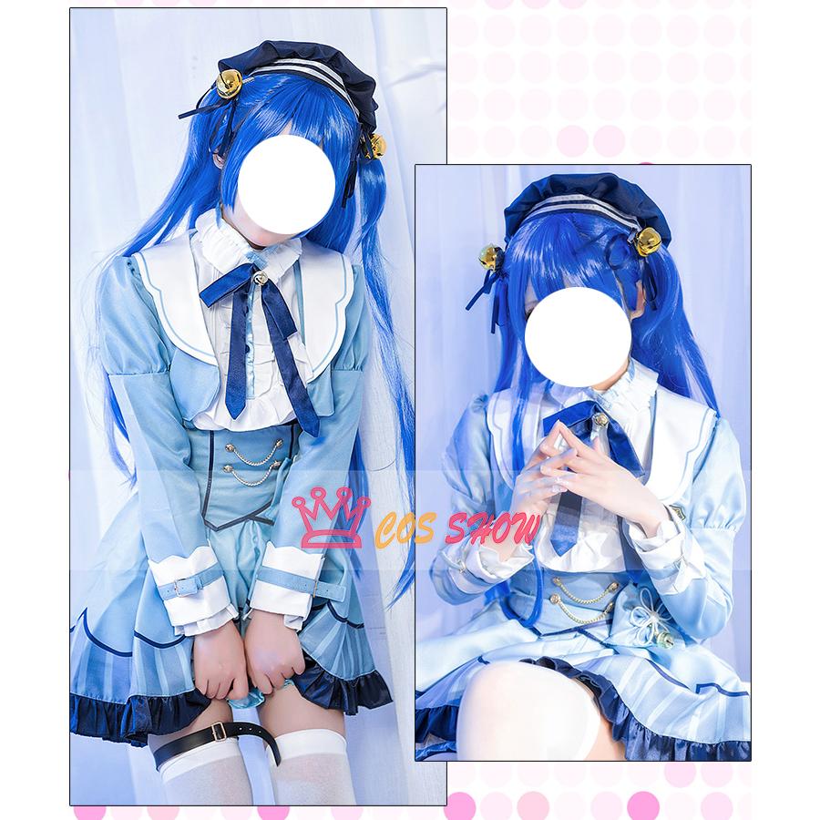 バーチャル VTuber 天宮こころ コスプレ衣装 帽子付き ウィッグ能 cosplay 水色 仮装 イベント ステージ服 舞台 ハロウィン クリスマス_1