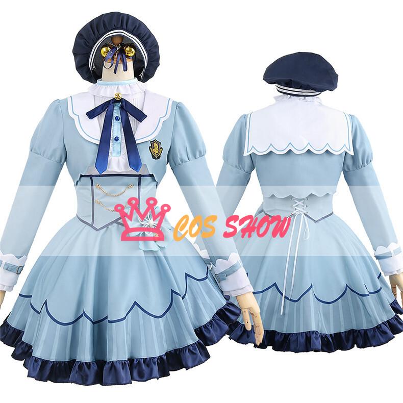 バーチャル VTuber 天宮こころ コスプレ衣装 帽子付き ウィッグ能 cosplay 水色 仮装 イベント ステージ服 舞台 ハロウィン クリスマス_3