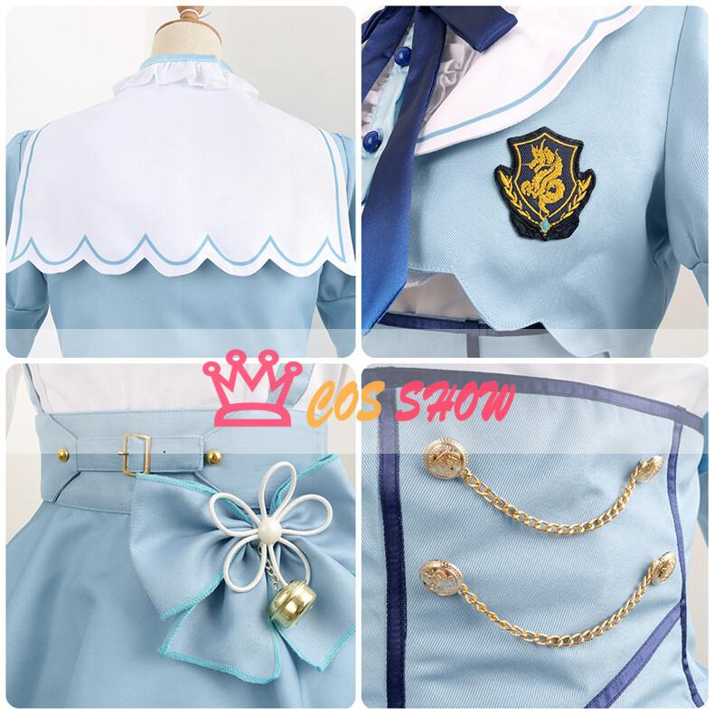 バーチャル VTuber 天宮こころ コスプレ衣装 帽子付き ウィッグ能 cosplay 水色 仮装 イベント ステージ服 舞台 ハロウィン クリスマス_6