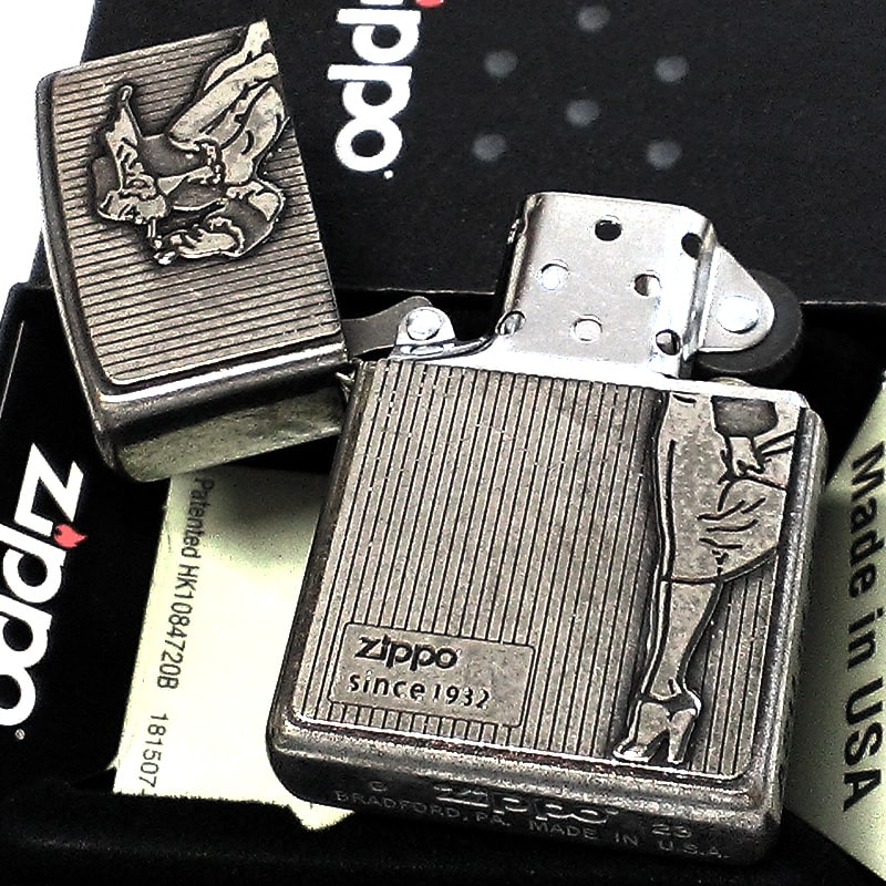 ZIPPO ライター ウィンディ ガール クラシックメタル ジッポ ユーズドバレル加工 おしゃれ アンティークシルバー Windy レディース 可愛い メンズ かわいい ギフト プレゼント