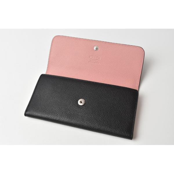 財布 三つ折り TOD S 長財布 レザー ブラック/ピンク 財布 三つ折り TOD S 長財布 レザー ブラック/ピンク