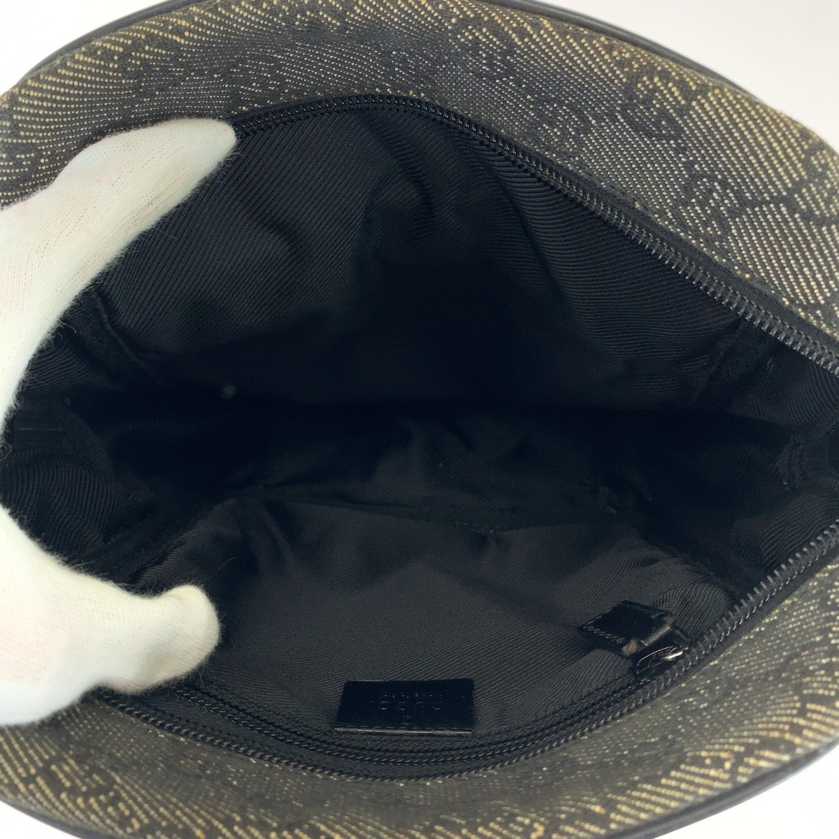 グレー ブラック シルバー金具 GGキャンバス 3136 斜め掛け ショルダーバッグ ポシェット レディース 407860
