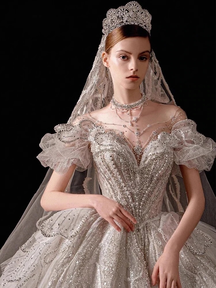 ウェディングドレス サテン生地 刺繍 結婚式 ドレス ウェディングドレス パーティードレス 演奏会 発表会 結婚式 ワンピースウェディングドレス パーティードレス 花嫁ドレス ベアトップ ロングドレス_7