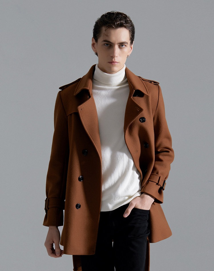 チェスターコート メンズ 仕事 通勤 大きいサイズ アウター ウール メンズ 冬服 秋服 スーツ アウター 防寒 体型カバー ベルト付き ビジネス カジュアル_2