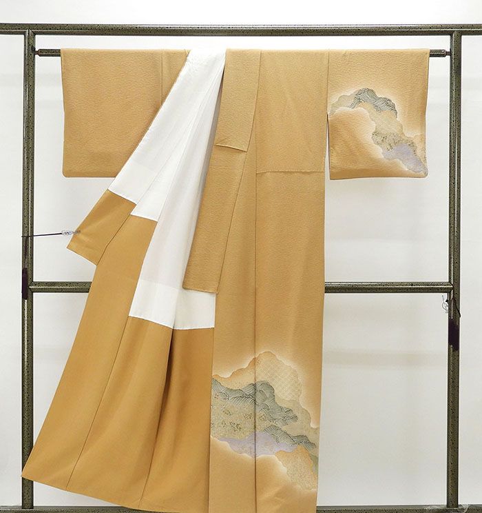 訪問着 正絹 京友禅摺り染 樽本伊勢蔵作 身丈152cm 裄丈63.5cm 付下訪問着 リサイクル 着物 b0186_1