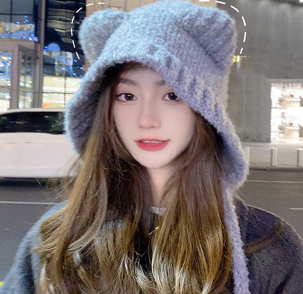Qoo10] 秋冬 かわいい 毛糸 帽子 レディースフ
