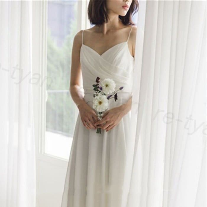シンプル ウエディングドレス ノースリーブ 白 二次会 結婚式ドレス 安い 花嫁 フォトウエディング ビーチフォト 前撮り 後撮り 披露宴 ロングドレス
