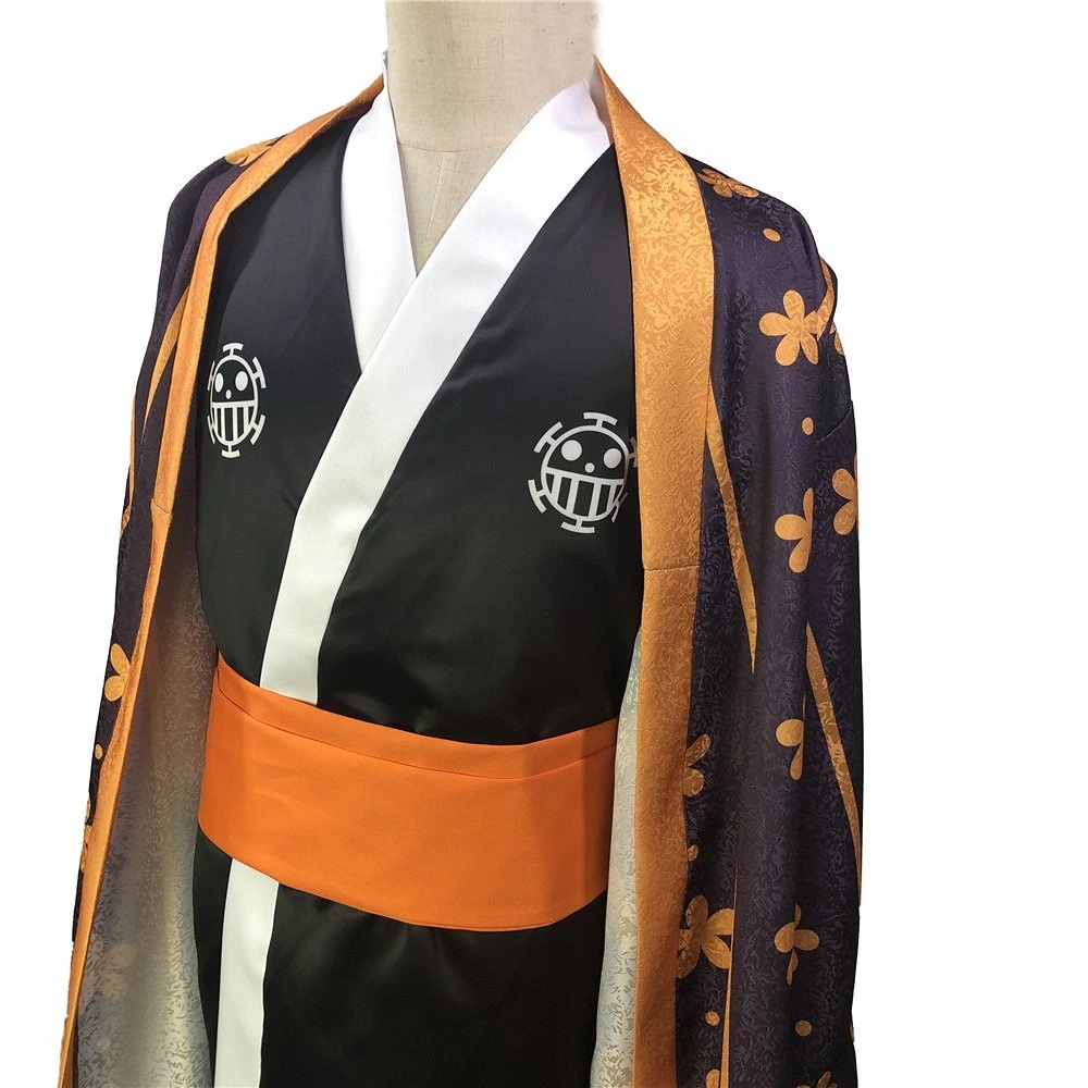 109ONE PIECE ワンピース ワノ国 トラファルガーロー 浴衣 コスプレ衣装 暗紋設計 コスチューム ハロウィン 変装 仮装_3