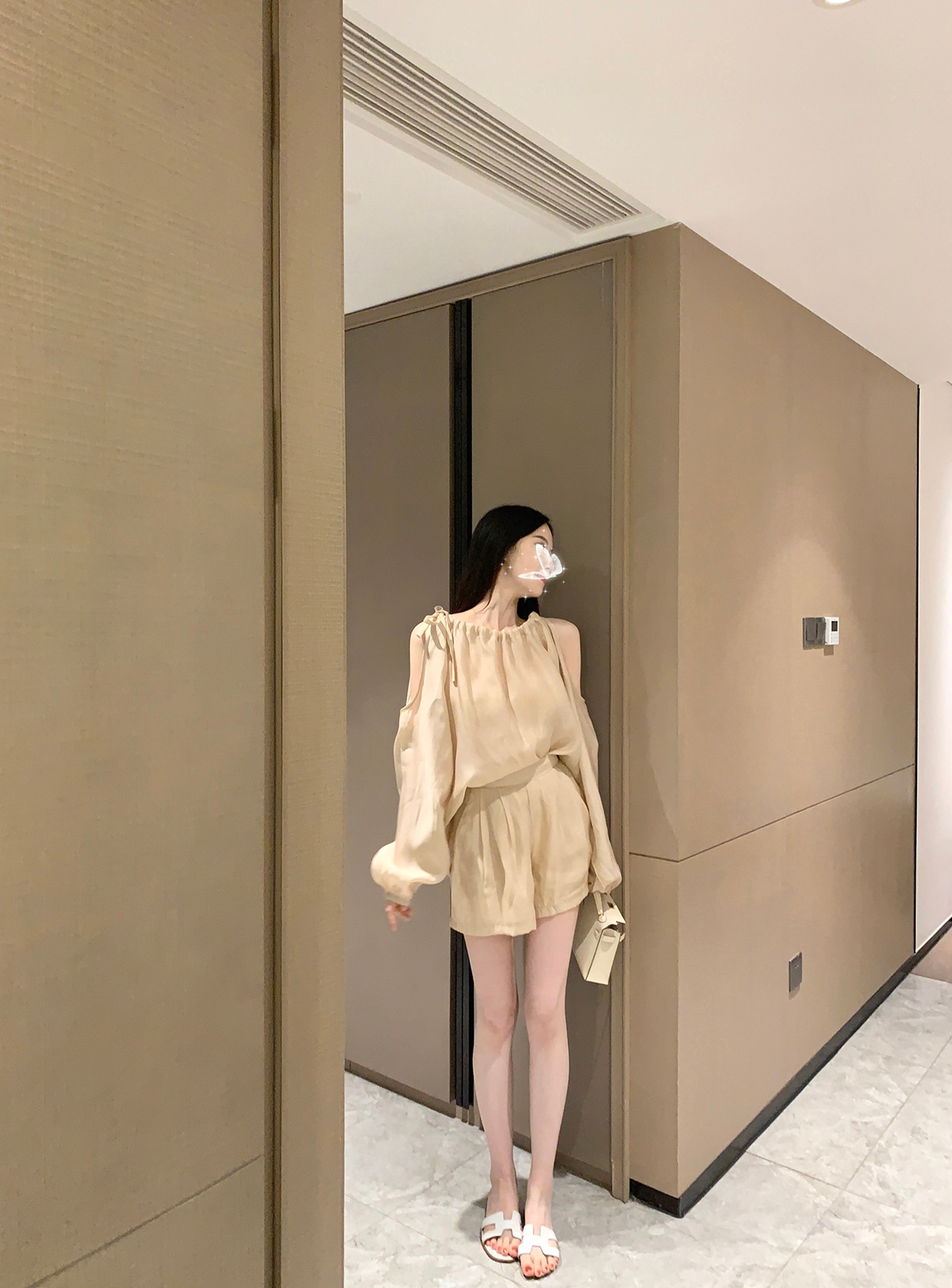 セットアップ ショートパンツ ショート丈 ラグランスリーブ ホルターネック ストラップレス 軽い ウエストリボン ウエストゴム 通気性 柔らかい 綿 薄手 コットン その他素材 ツーピース 可愛い