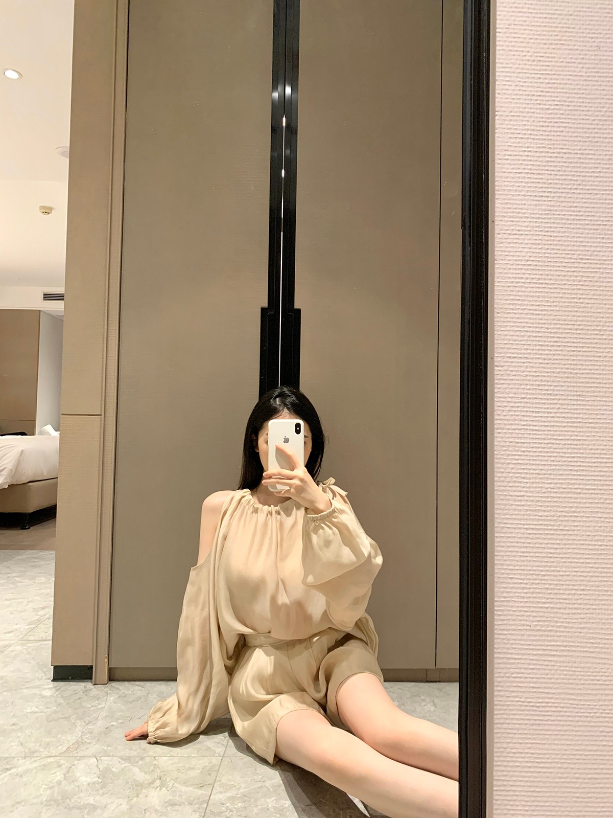 セットアップ ショートパンツ ショート丈 ラグランスリーブ ホルターネック ストラップレス 軽い ウエストリボン ウエストゴム 通気性 柔らかい 綿 薄手 コットン その他素材 ツーピース 可愛い