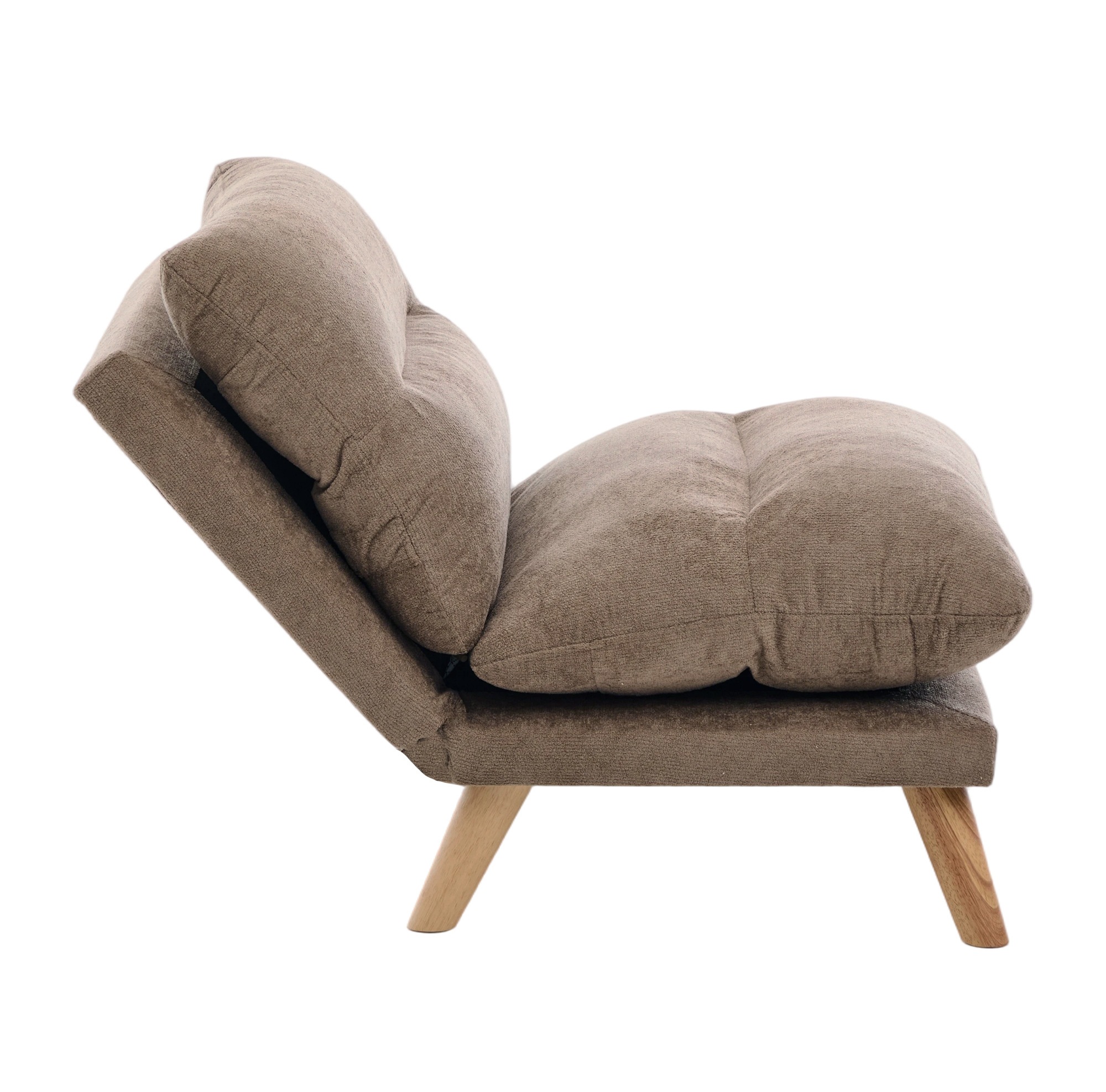 【国内入荷済】一人掛け ソファ 座椅子 リクライニング 折りたたみ コンパクト 幅68cm 低反発 メモリーフォーム ふわふわ シェニール生地 無垢材フレーム 90160角度調節 一人暮らし お_20