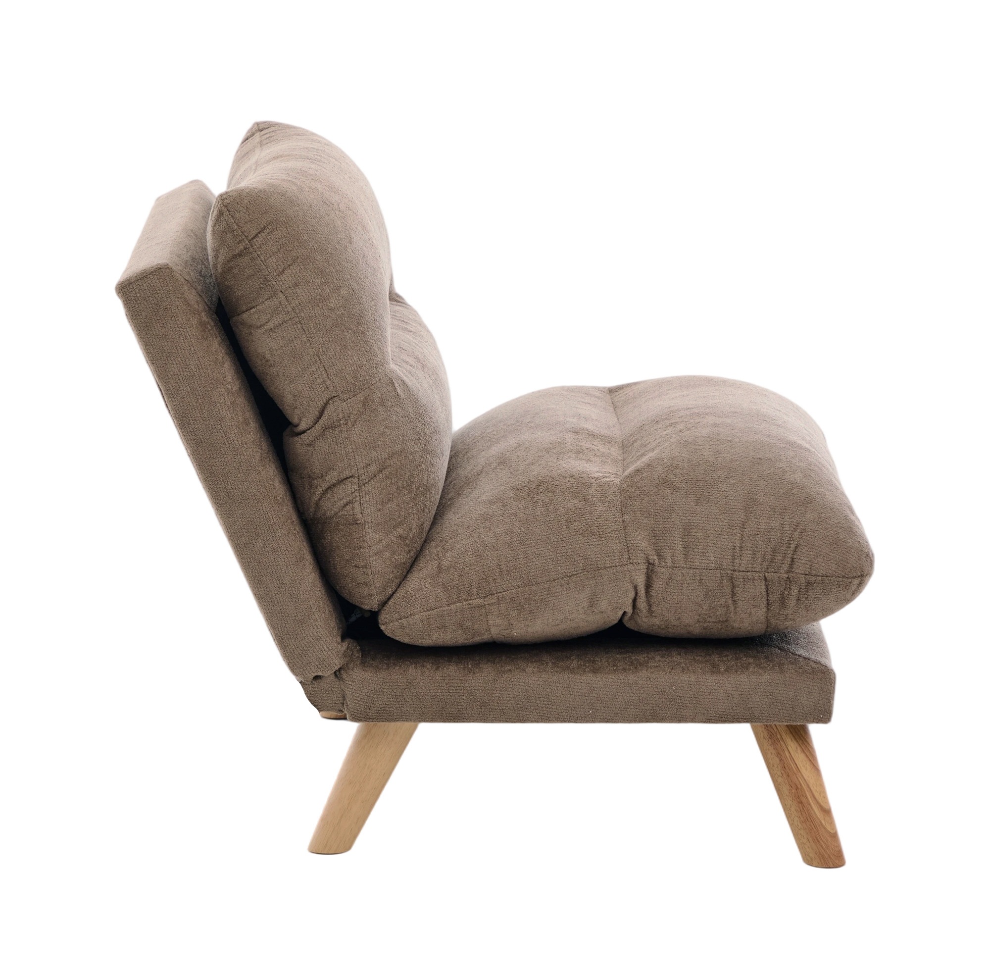 【国内入荷済】一人掛け ソファ 座椅子 リクライニング 折りたたみ コンパクト 幅68cm 低反発 メモリーフォーム ふわふわ シェニール生地 無垢材フレーム 90160角度調節 一人暮らし お_21