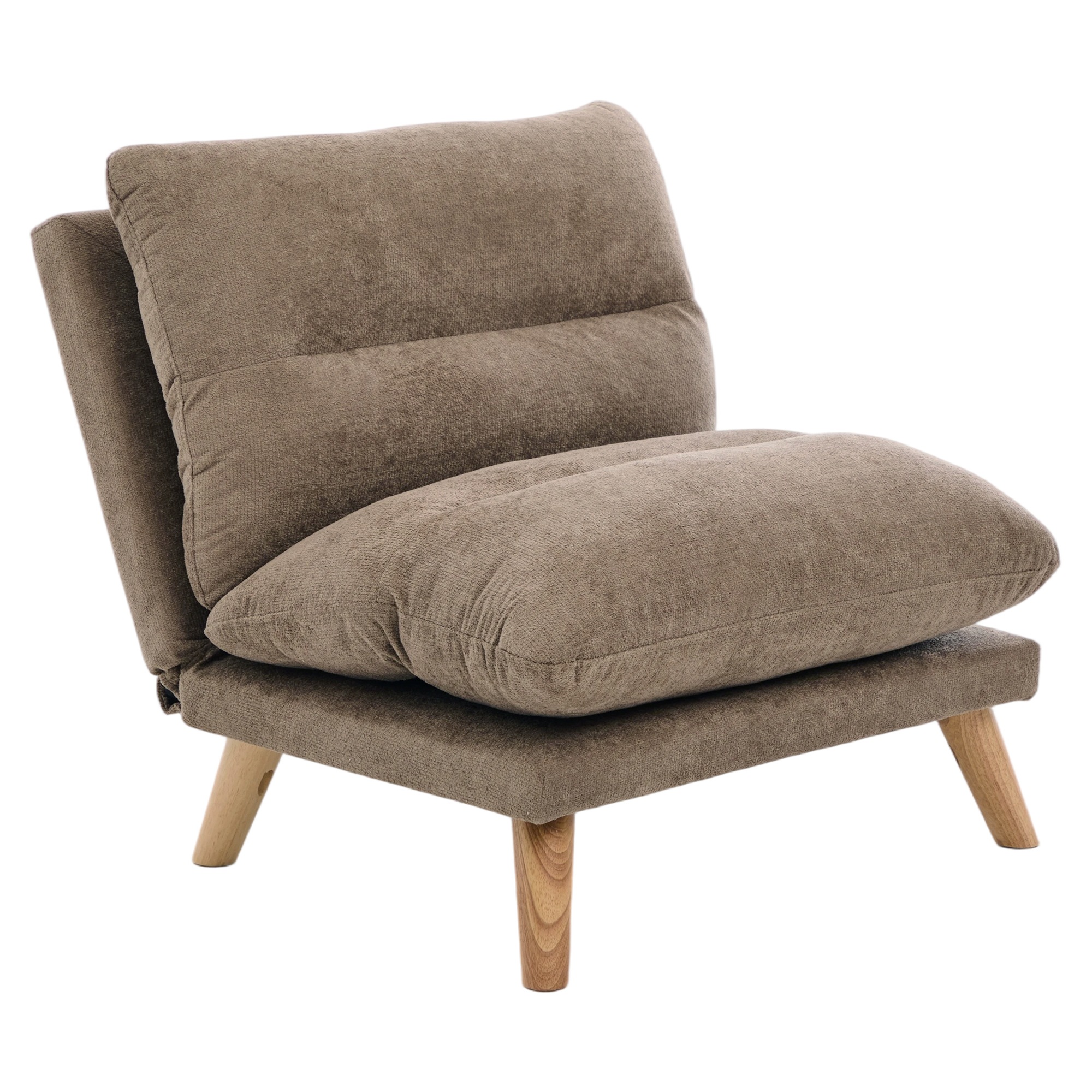 【国内入荷済】一人掛け ソファ 座椅子 リクライニング 折りたたみ コンパクト 幅68cm 低反発 メモリーフォーム ふわふわ シェニール生地 無垢材フレーム 90160角度調節 一人暮らし お_23