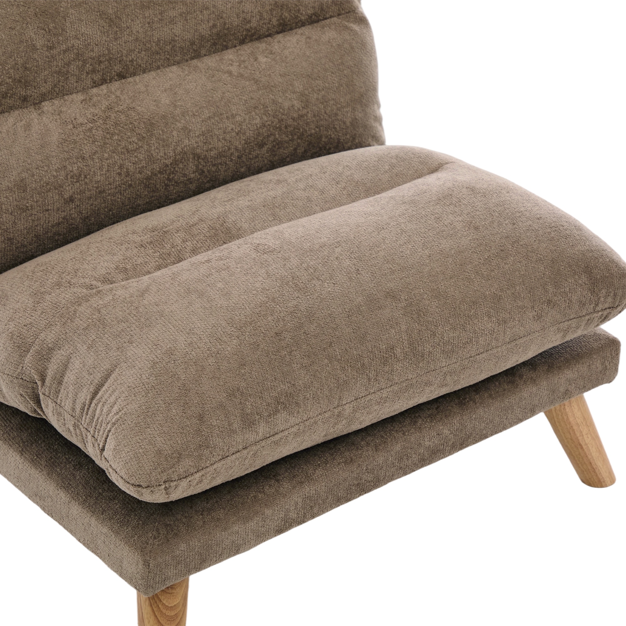 【国内入荷済】一人掛け ソファ 座椅子 リクライニング 折りたたみ コンパクト 幅68cm 低反発 メモリーフォーム ふわふわ シェニール生地 無垢材フレーム 90160角度調節 一人暮らし お_26